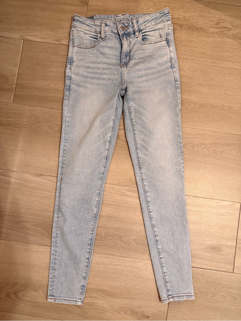 AEO American Eagle Next Level Stretch High Rise Jeggings Jeans Light Wash size 6
